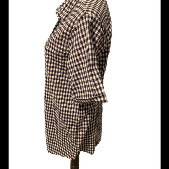 d & co Denim + Company WOMENS Button down shirt Size Medium Seersucker - Picture 2 of 3